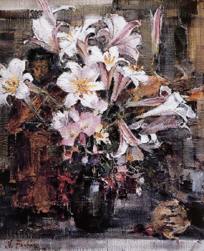 Nikolay Fechin Daisy and  lily china oil painting image